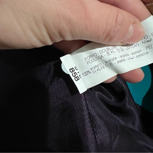 Zara Long Buttoned Blazer in Green Blue - Picture 13 of 16